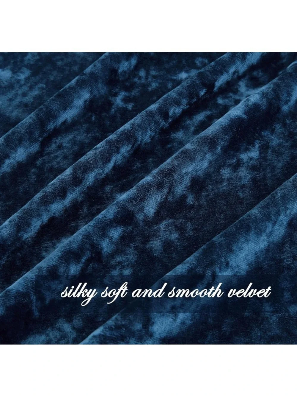 Luxury Velvet Curtain Panel set 50x72in - Navy Blue
